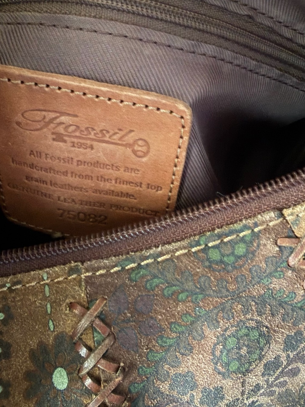 Fossil Vintage Brown Suede Tassel Hobo Shoulder Bag - Picture 5 of 14